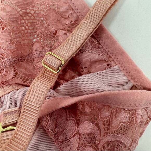 We Are HAH Hook Up Bra Size DD Band 32-40 Lace Balconette Dusty Rose Underwire - Picture 10 of 15